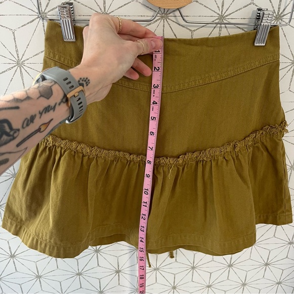Free People Green Canvas Lace Back Skirt - Picture 5 of 6